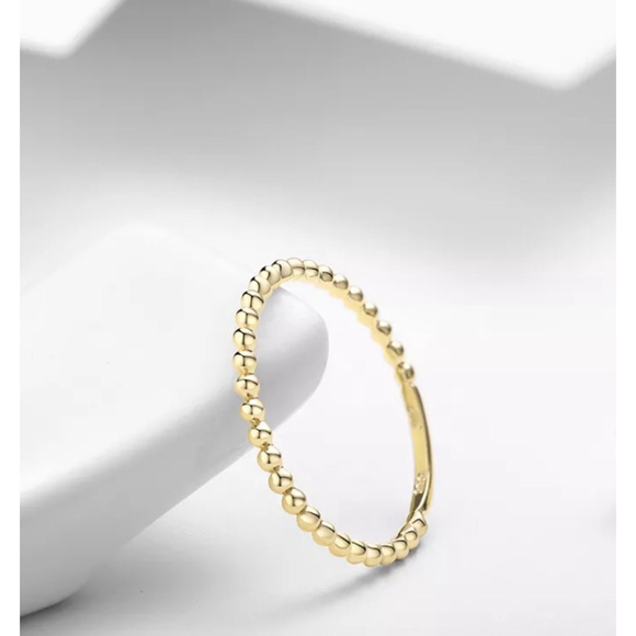 NEW Dainty 14k Gold-Plated Bead Ball Ring, Jewelry, Size‎ 7 - Picture 8 of 16